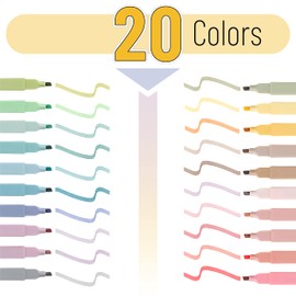 Mr. Pen- Aesthetic Highlighters, 20 pcs, Chisel Tip, Pastel Colors, No Bleed Bible Highlighter Pastel, Assorted Colors