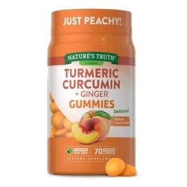 Gomitas Veganas Nature's Truth Cúrcuma Curcumina Jengibre Sabor Durazno 70 Uds