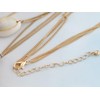 Alilang Women's Boho Gold Toned 3 Layer Chain Cowrie Conch