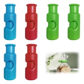 6 Pcs Food Bag Clips Reusable, Plastic Bag Sealing Clips for Kitchen Food Storage, Strong Grip Snack Bread Chip Clips, Airtight Press-to-Close Closure, Durable Lightweight Kitchen Organisation