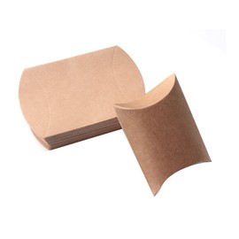 Sowaka 30 Pcs Pillow Candy Gift Box Kraft Paper Rustic Small Cute Boxes Accessories for Wedding Baby Shower Engagement Birthday Party Favors Candy Cake Supplies (Kraft)