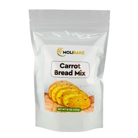 Molibake Carrot Bread Mix - All-Natural Baking Mix for Bread Machine and Oven - 15 oz Mix with Dried Carrots, Oat Flakes, Sunflower Seeds - Easy-to-Use Bread Maker Mix for Homemade Baking