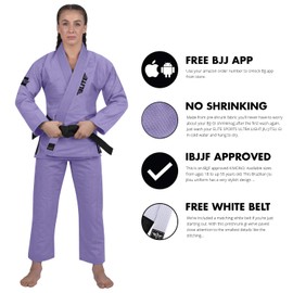 Elite Sports Ultra-Light Women's BJJ GI - IBJJF Jiu-Jitsu GI for Girls and Women (See Special Sizing Guide)