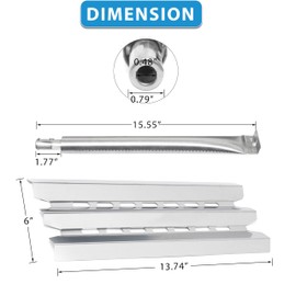 ZCLYUYA Grill Parts Replacement for Broil King 9221-64 9221-67 9235-24 9235-84 9221-14 9211-54 9215-54 Baron 420 440 490 320 340, Stainless Steel Heat Plate and Grill Burner