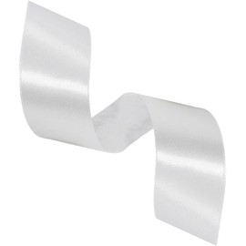 White Ribbon 1-1/2 Inch, 25 Yards Satin Fabric Ribbons for Christmas Gift Wrapping, Christmas Garland, Christmas Tree Ornaments, Bows Making, DIY Crafts, Sewing Projects and Wedding Party