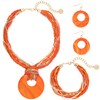 Coiris Multi Row Colorful Pearl Necklace with Large Circle Shell