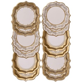 Talking Tables Gold Party Decorations | Gold Paper Plates | White And Gold Plates | Great For Wedding, Bridal Shower, Christmas And Birthday Decorations | Medium