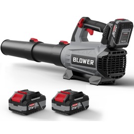 Leaf Blower Cordless - 630CFM/160MPH, 21V Powerful Electric Cordless Leaf Blower with 2 x 4.0Ah Batteries and Charger, Battery Powered Leaf Blowers for Lawn Care, Patio, Yard, Dust, Snow
