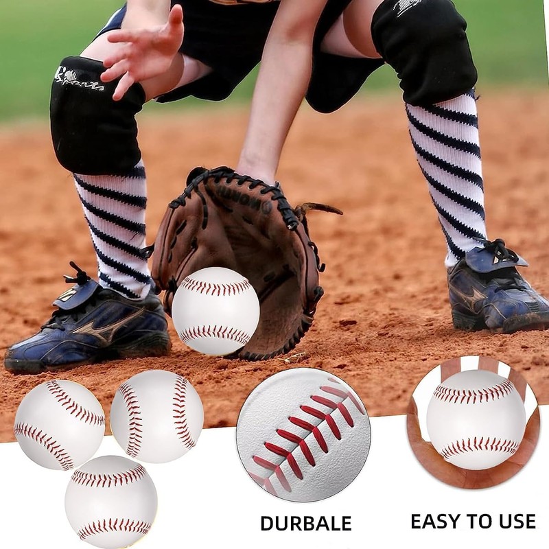 OMYOPY 2 Pack Blank Baseballs Solid Cork Core, 9 Inch