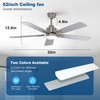 warmiplanet 52 Inch Indoor Ceiling Fans with Lights and Remote