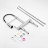 FLWUEUE 8“ Center Bridge Faucet, Deck Mount Pre Rinse Faucet,