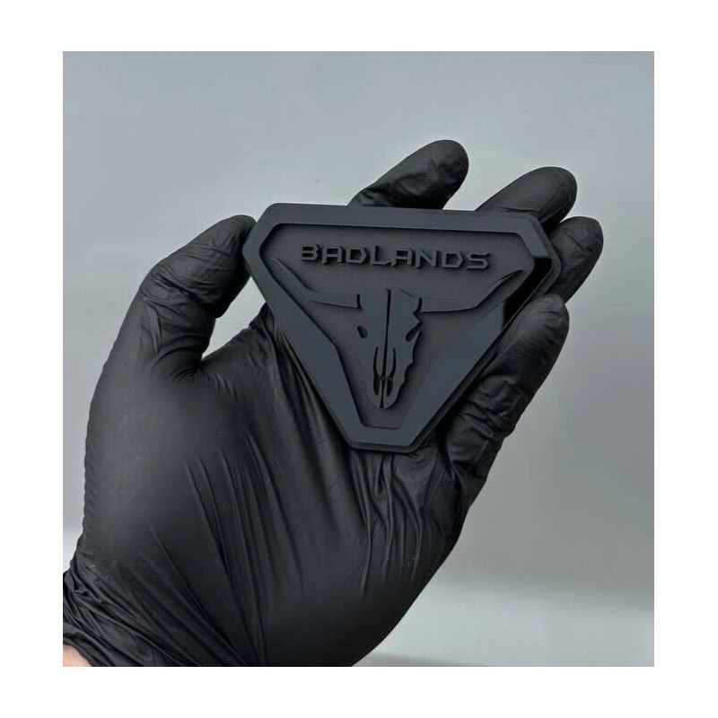 UsaStandard 2x Car Fender Badlands Long Horn Emblem Badge Black