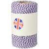 Quality Baker's Twine 100m -Violet/White Stripe 100% Cotton