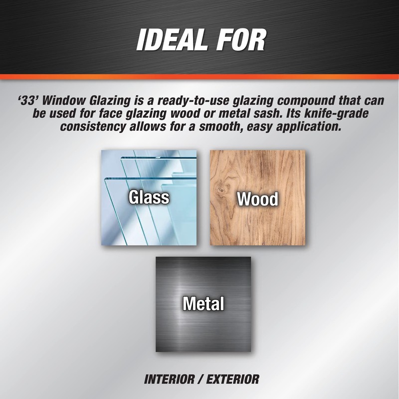 DAP '33' Window Glazing, White, 8 Oz (7079812120)