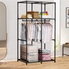 SORCEDAS Portable Wardrobe Closet Storage Organizer Metal Hanging Rack Non-Woven