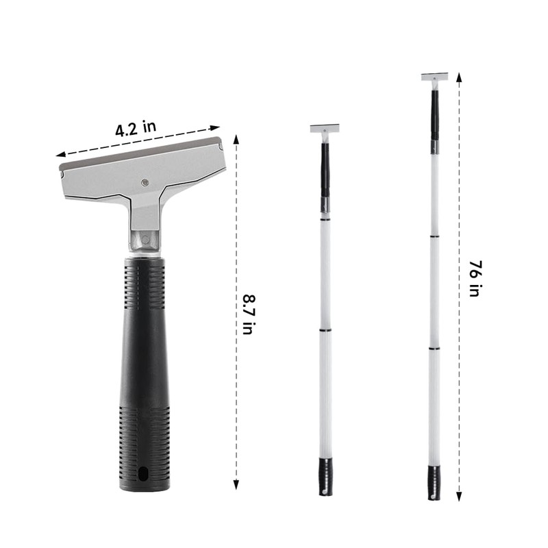 Floor Scraper, 76" Aluminum Adjustable Paint Scraper with 4-inch Razor