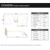 COASION Classic Non prescription Aviator Glasses Clear Lens Metal Frame