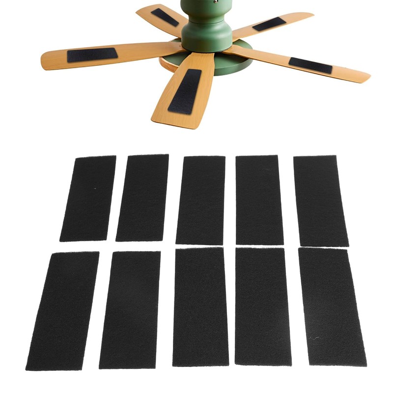 10Pcs Ceiling Fan Blade Filters Self Adhesive Rectangular Coconut Carbon