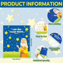 Eaasty 24 Set Abraham The Stars Kit DIY Bible Themed Sticker Cards VBS Religious Craft Christian Story Decor for Vacation Bible Home Church Holiday Party Activity Supplies