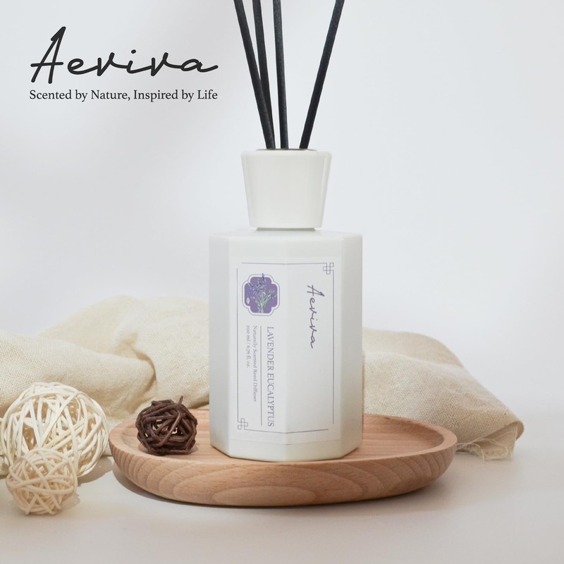 Aeviva Reed Diffuser Set, 6.7 oz Lavender Eucalyptus Scented Reed