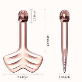 Gua Sha y rodillos faciales de acero inoxidable, rodillo de metal para ojos y cuello, herramientas de masaje facial antienvejecimiento, kit de herramientas faciales Gua Sha (forma de hoja)