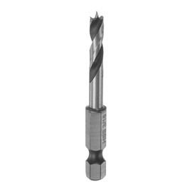 sourcing map Brad Point Drill Bits 3/16" Dia 1/4" Hex Shank Stubby Drill Bit High-Speed Steel 1.3" Working Length Spiral Twist Drilling Tool for Woodworking Plywood Plastic