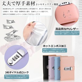 JINGYOU Piggy Bank, Holds 100 Bills, Money File, Savings Binder, Money Organizer, Fun, Bill Envelope Saving, Stylish, Money Notebook, Household Account Management, Cute, Large Capacity, With Dial Lock