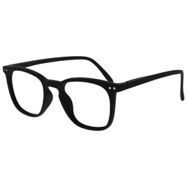 Opulize Bex M64-1 -1.50 Long Distance Glasses Myopia Large Square Cool Designer Frame Spring Hinges Scratch-Resistant Black Men Women