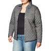 Dickies Women's Quilted Flannel Shirt Jacket, Gray Two Tone Herringbone,