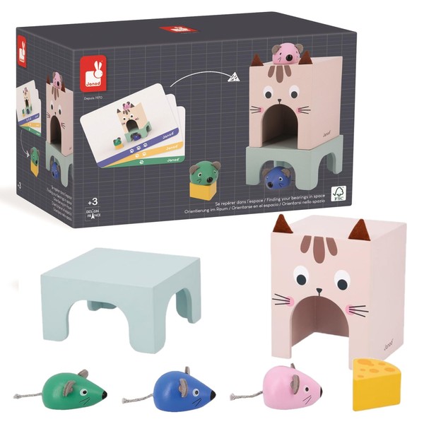 Janod Pédagogie Range-Finding Your Bearings in Space-Cat and Mouse-6 Wood