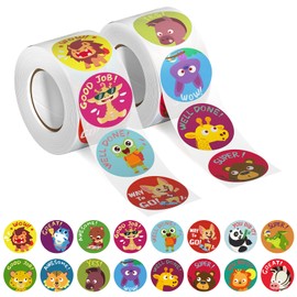 1000 PCS Incentive Animal Reward Stickers in 16 Designs - Teacher Supplies for Classroom & Potty Training