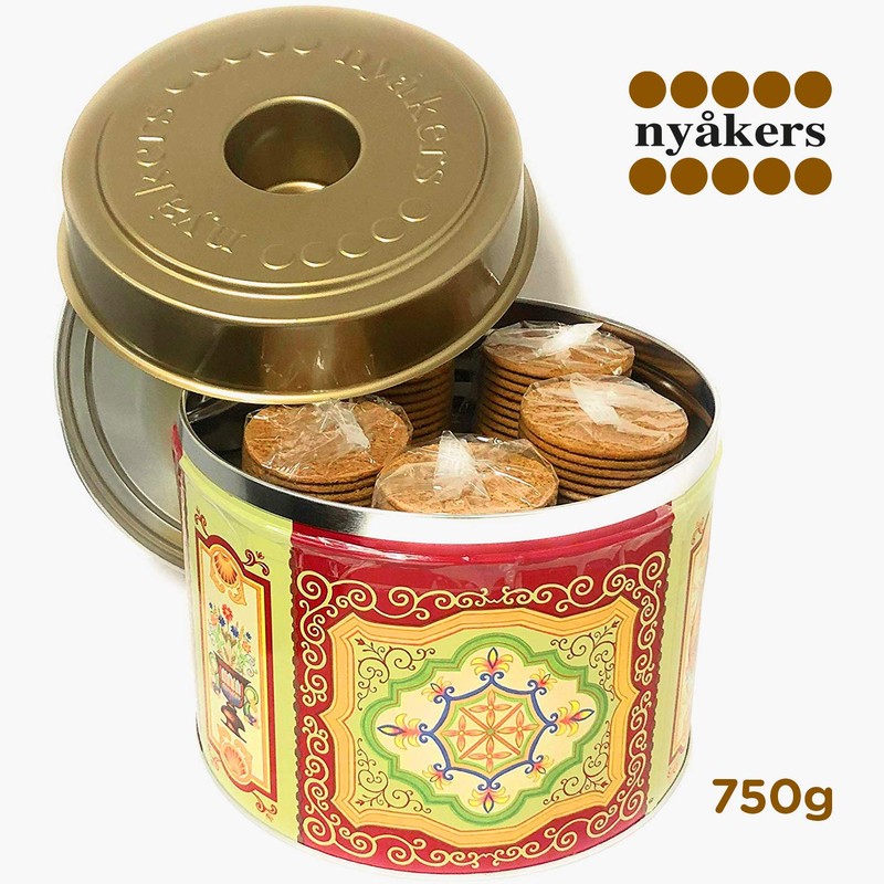 Nyakers Gingerbread Snaps Cookie Tin, Finest Ginger Snaps Original Flavor