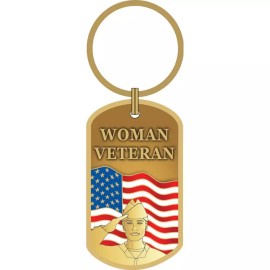 Eagle Emblems Woman Veteran Enamel Keychain