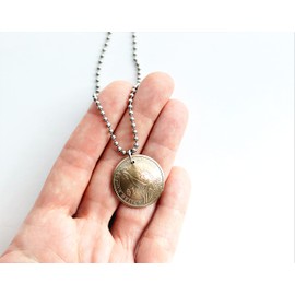 Commemorative Coin Necklace Statue of Liberty Domed Pendant U.S. President Washington Dollar