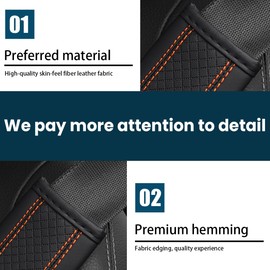 Osilly Car Seat Belt Pads, 2 Pack Fiber Leather Seatbelt Shoulder Strap Covers, Comfort Driving & Protect Your Neck, Universal Safety Strap Cover for Auto SUV Truck Airplane Backpack (Black/Orange)