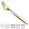 Golden Dinner Forks 6 Pieces, Kyraton Titanium Gold Plated Stainless
