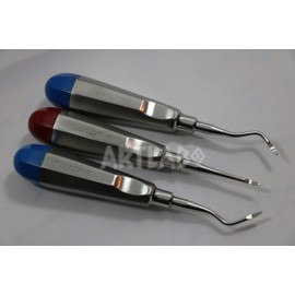 Set of 3 Premium German Dental Elevator Sharp End Root Tip Pick Straight, Right, Left (H1,H2,H3) Heidbrink Root Tip Elevator