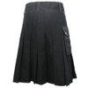 Tartanista Plain Black Heavy Cotton Utility/Wilderness Kilt 30
