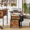 GYIIYUO 2 Drawer File Cabinet with 24'' Extended Desktop, Mobile