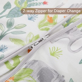 TILLYOU Baby Sleep Sack 12-18 Months 3 Pack, 0.5 Tog Soft Cotton Wearable Blanket for Kids with Double Zipper, Rainforest Elephant