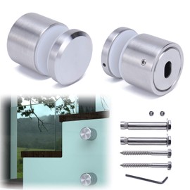 Muzata 8Pack 1 21/32 inch Glass Railing Standoff Heavy Duty Glass Standoff Screws Pin for Balcony Stair Balustrade Railing Side Mount GA05 SL4