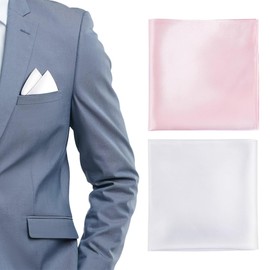 JEYORZY Pocket Square Plain Silk Satin Handkerchiefs Men's Pocket Square for Wedding Party Plain Handkerchief Gift, Size 22 x 22 cm