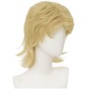Amnenl Blonde Mullet Wig Mens Middle Part Short Hair Wig