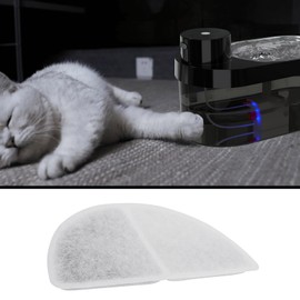 EMSea 4 Pieces Half Round Water Fountain Filter Cat Filter Replacement 13.7 x 6.8 cm Compatible with CT-CYD008-RP Fountain