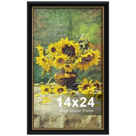 Abtgt Vintage Style 14x24 Poster Frame, Made of Black Backplate for Wall Mount, 14x24 Frame for Home Decor, Black