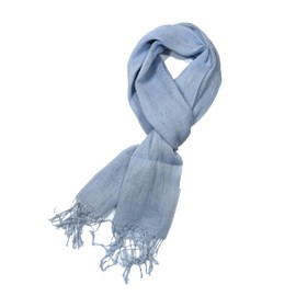 Shanlin Unisex 100% Linen Scarves for Men and Women (71"x22") (Light Blue)