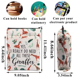 PLITI Giraffe Gift Giraffe Lover Gift Animal Lover Gift Yes I Really Do Need All These Giraffes Book Sleeve for Women (Need Giraffes BSU)