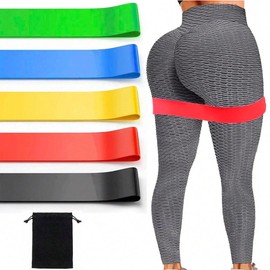 Generic Lecute 5 Bandas de Resistencia Ligas Ejercicio Gimnasio Pilates Elasticas Yoga Gym Fitness Deportivas Gluteo Tonificacion Hip Thrust Entrenamiento en Casa Fisioterapia Pack 5pzs