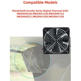 Replacement Fan Kit 9904190040 for Masterbuilt Gravity Series 560/800/1050 | OEM-Compatible Digital Charcoal Grill & Smoker | Includes Fan, Guard, Screws (MB20041020/MB20040221)（2 pack）