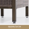 ONBRILL Outdoor Storage Cabinet, Woven Rattan Bar Table with 2